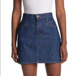 NWOT Madewell Novelty Yolk A Line Denim Stretch Skirt